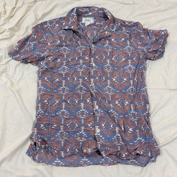Bixby Nomad Slim Fit Short Sleeve Button‑Up • Pink • Size Medium • EUC - Picture 1 of 2